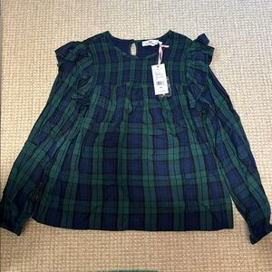 Girls never worn Vineyard Vines plaid shirt. New with tags!
